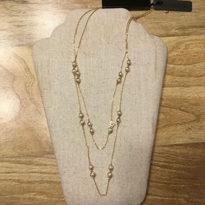 Gorgeous Layered Pearl Chain Necklace NEW